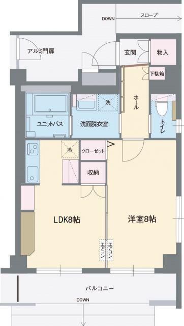 ヴィラ停雲(1LDK/1階)の間取り写真