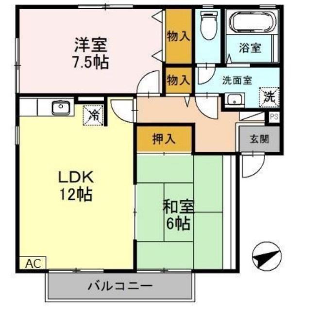サンマルシェ A棟(2LDK/2階)の間取り写真