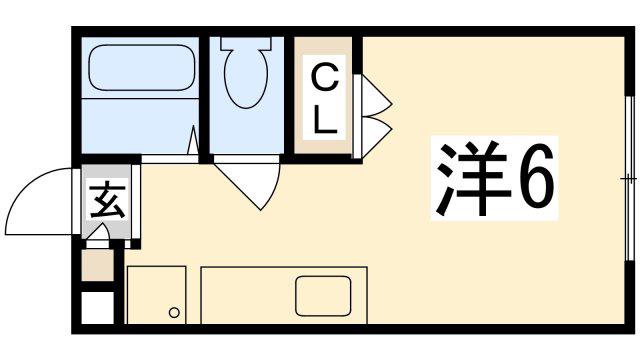 エステートピア香呂2(1K/2階)の間取り写真