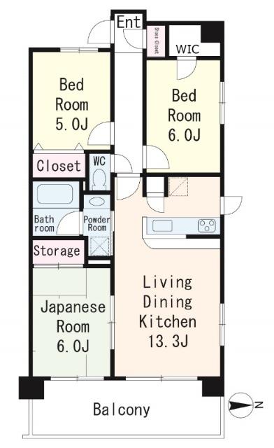 CASA DEL MARE(3LDK/2階)の間取り写真