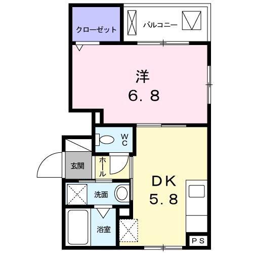 プラム ハウス(1DK/1階)の間取り写真