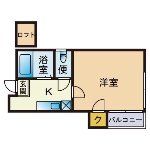 グリュックバレー・M(1K/2階)の間取り写真