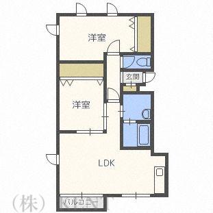 リッチリバーハイツ(2LDK/2階)の間取り写真