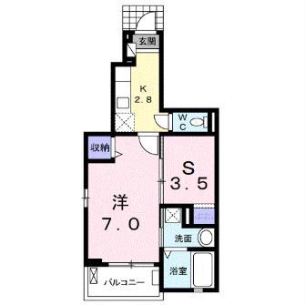 コンフォート・ヴィラ緑山III号棟(1SK/1階)の間取り写真