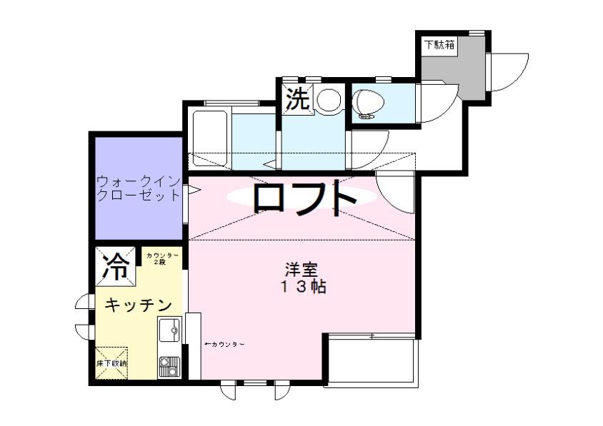 メゾンドブラン(ワンルーム/2階)の間取り写真