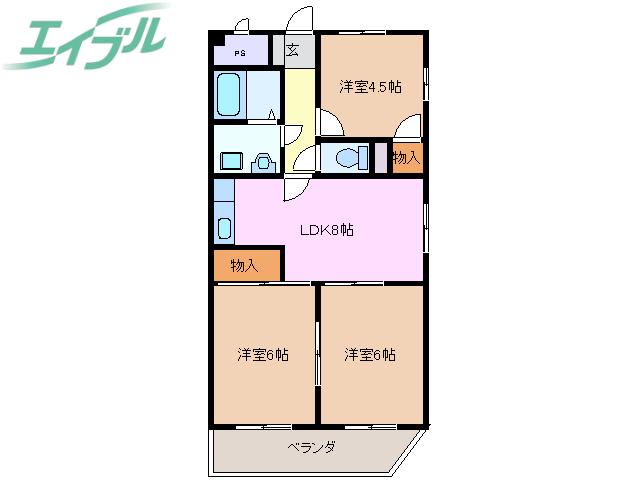 ファクタービル(3LDK/7階)の間取り写真