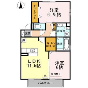 リバーベル(2LDK/2階)の間取り写真