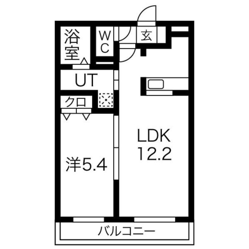 チェリーヒルズ(1LDK/1階)の間取り写真
