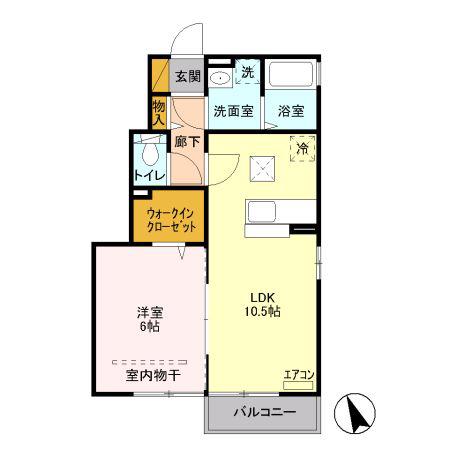モン ビラージュ C(1LDK/1階)の間取り写真