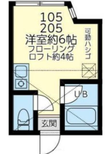 ユナイトKS中野島(ワンルーム/1階)の間取り写真