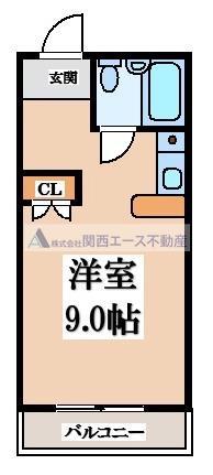 セレーブル(ワンルーム/2階)の間取り写真