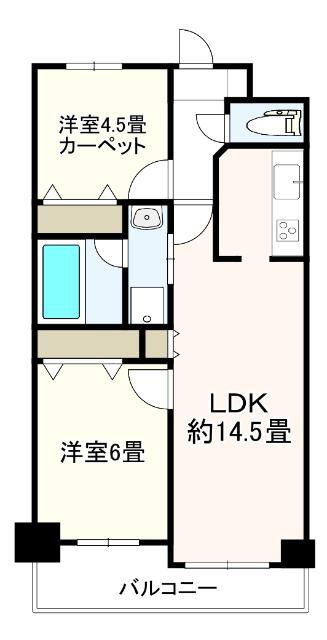 パシフィック五橋(2LDK/5階)の間取り写真