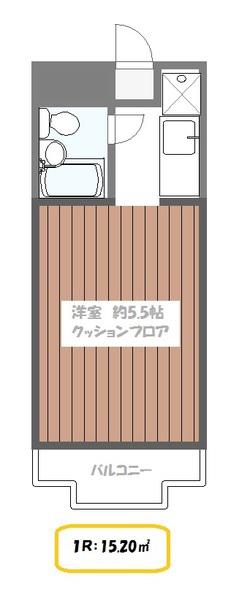 第3トマトハウス(ワンルーム/2階)の間取り写真