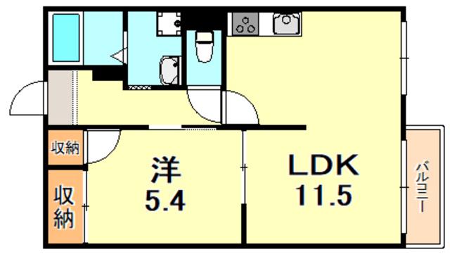 タウニイ塩屋(1LDK/2階)の間取り写真
