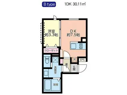 ファブリック蒲田ウエストレジデンス(1DK/3階)の間取り写真