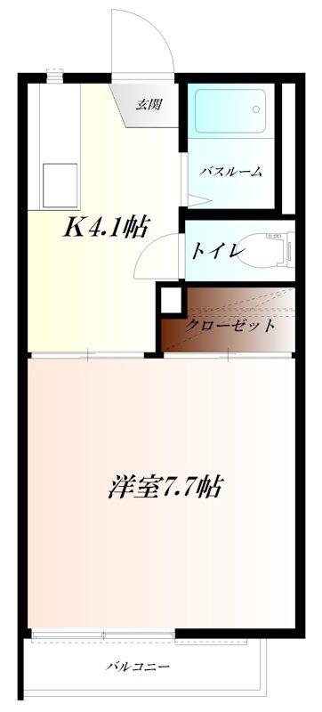 ハウスユニオンA WIFI対応(1K/1階)の間取り写真