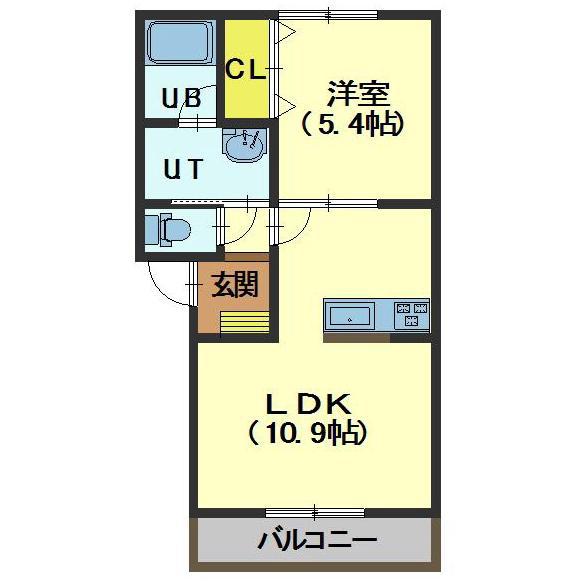 プレンザ(1LDK/1階)の間取り写真
