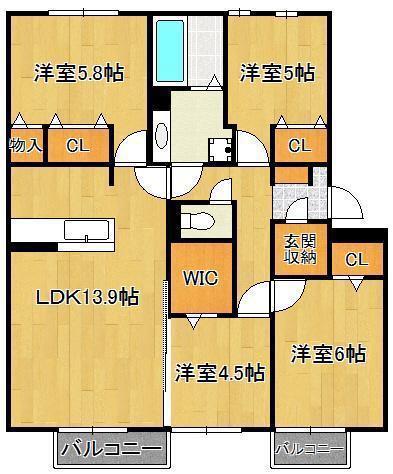 ドリームテュア(4LDK/3階)の間取り写真