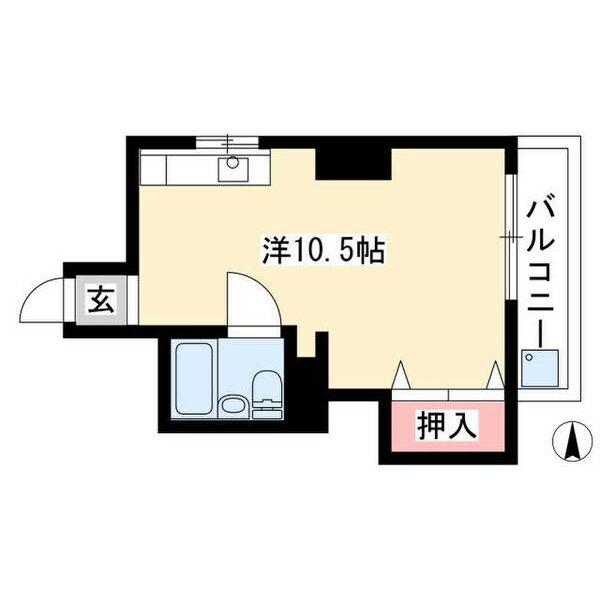 千早ハイリス(ワンルーム/4階)の間取り写真