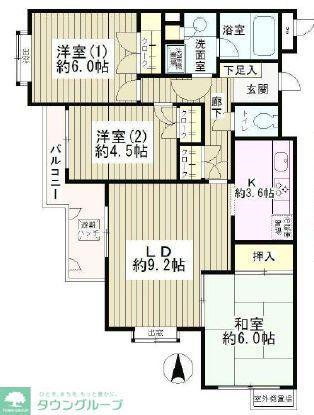 フラット浜田山(3LDK/3階)の間取り写真