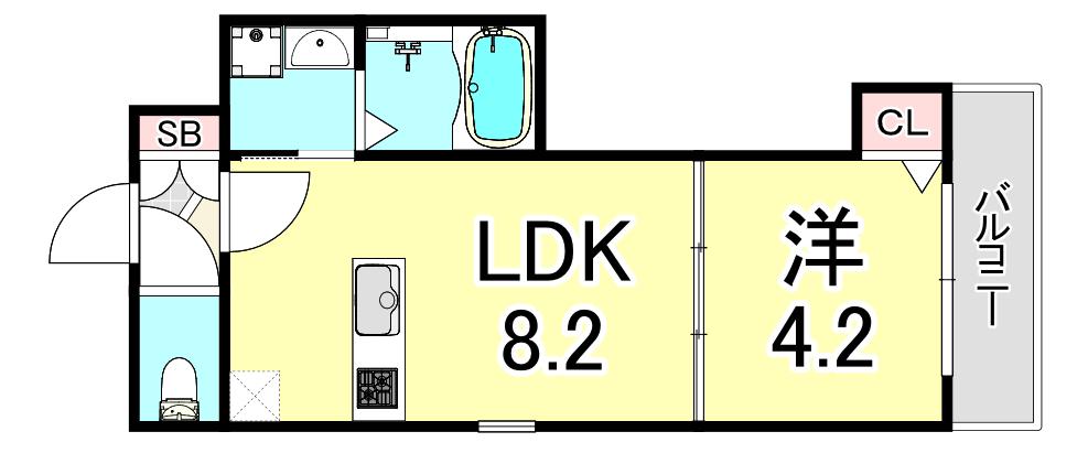 F ASECIA BRUCITE(1LDK/2階)の間取り写真