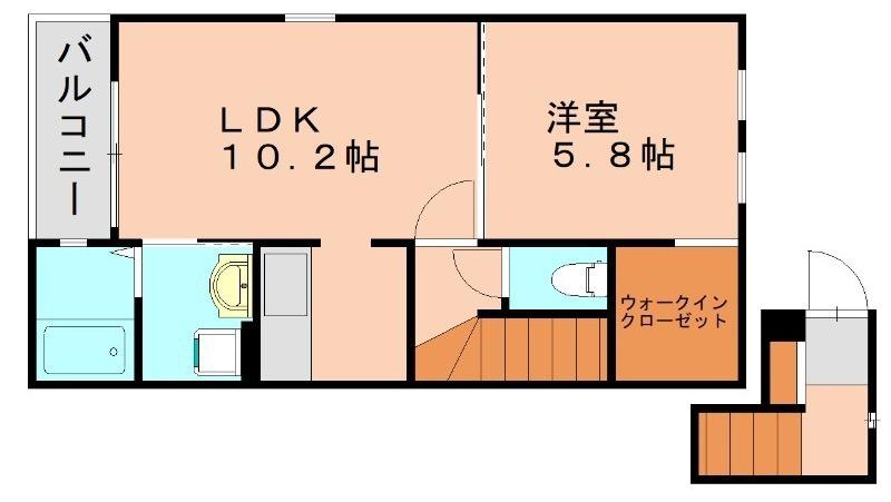 サンフィールド(1LDK/2階)の間取り写真