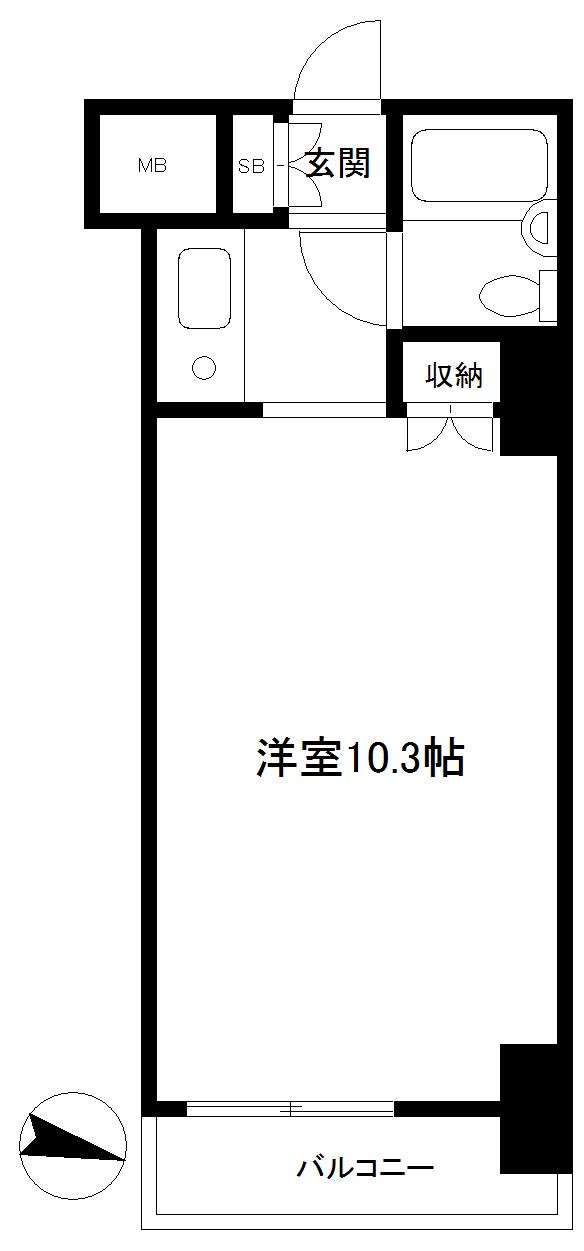 スクエア長者町(ワンルーム/6階)の間取り写真