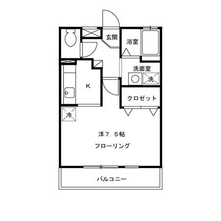 リヴェールNF小杉(1K/2階)の間取り写真