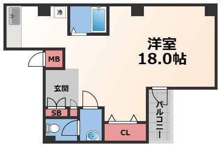 スカイプラザIII(ワンルーム/2階)の間取り写真
