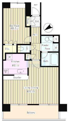 CASA-AILE(1LDK/3階)の間取り写真