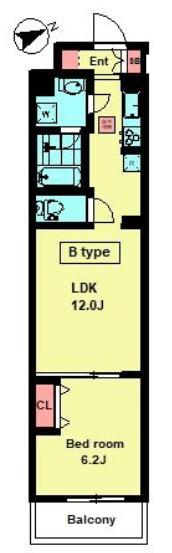 ブルームテラス桜上水(1LDK/2階)の間取り写真