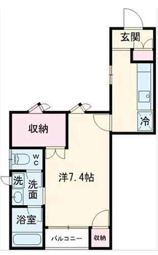 本町山岸ハイツ(1K/1階)の間取り写真