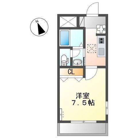 エバーダイク(1K/1階)の間取り写真