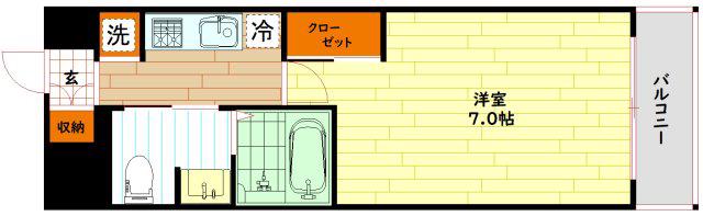 ファーストフィオーレ京橋パークフロント(1K/8階)の間取り写真