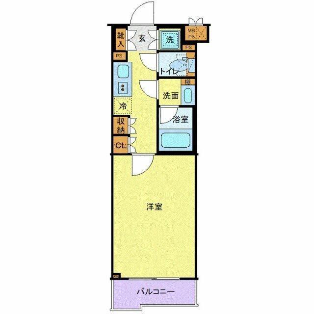 ルーブル千歳烏山(1K/4階)の間取り写真