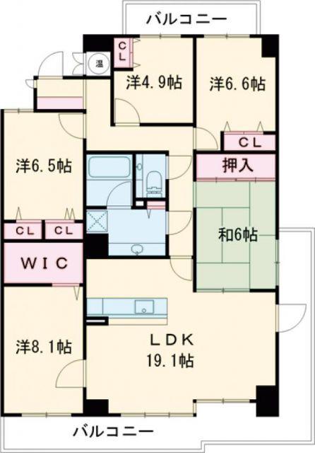 ネオハイツ八木西(5LDK/2階)の間取り写真