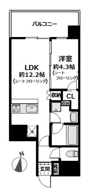 PORTSIDE URBAN RESIDENCE(1LDK/8階)の間取り写真