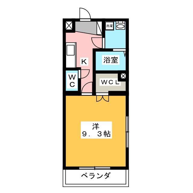 ヴィヴル ミュウII(1K/1階)の間取り写真