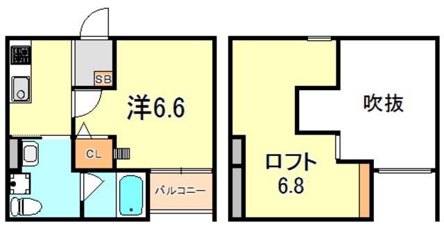 LE LIEN(1K/1階)の間取り写真