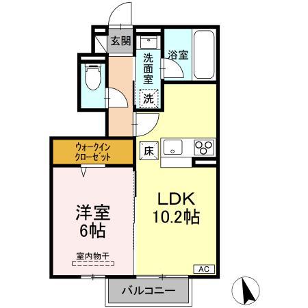 SUN・COAST(1LDK/1階)の間取り写真