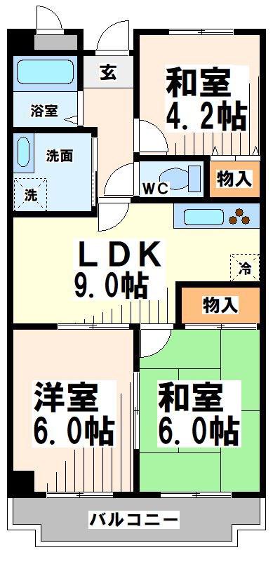プリミエール烏山(3LDK/1階)の間取り写真