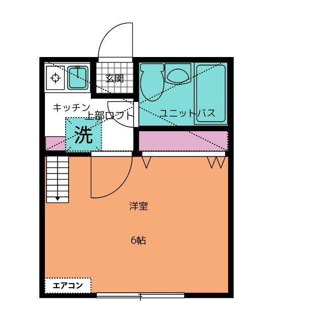 アルシェ大久保(1K/2階)の間取り写真