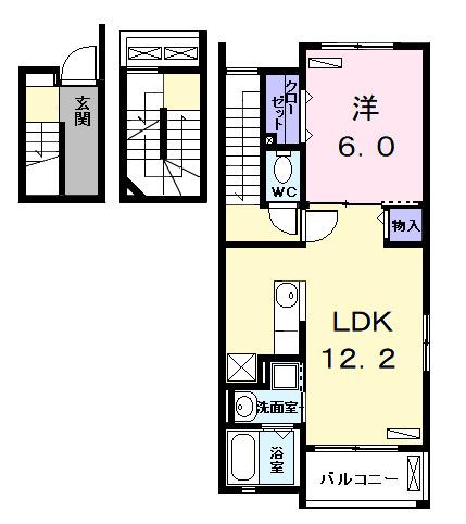 ブランシュシュ(1LDK/3階)の間取り写真