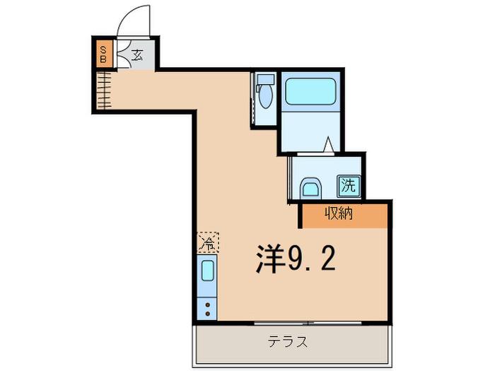 シーズン弦巻(ワンルーム/1階)の間取り写真