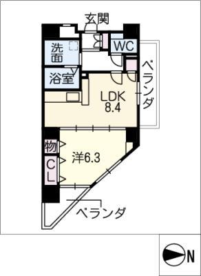 AMAZINGZONE(1LDK/4階)の間取り写真
