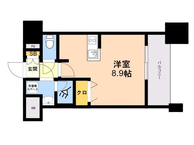 エンクレスト天神PORT(ワンルーム/7階)の間取り写真