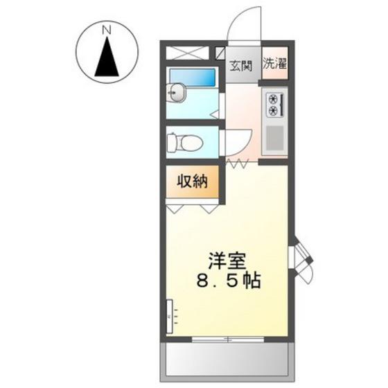 グランチェスタII(1K/2階)の間取り写真