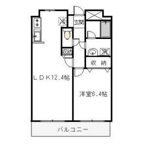 ピーノドゥーエ(1LDK/6階)の間取り写真
