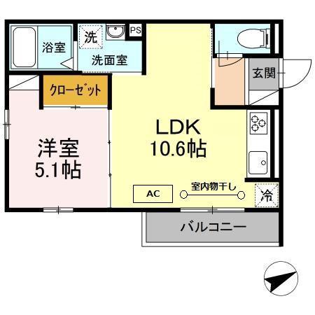 ロイヤルキング(1LDK/2階)の間取り写真