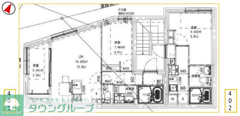 TYPE戸越公園(2LDK/4階)の間取り写真